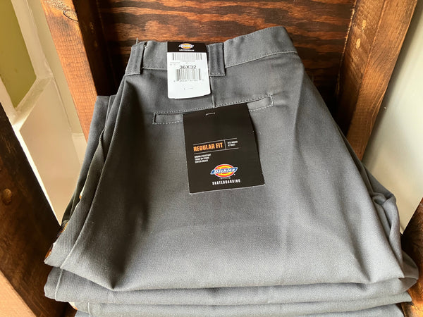 DICKIES SKATEBOARDING REGULAR FIT SIZE 34 TWILL PANTS, CHARCOAL